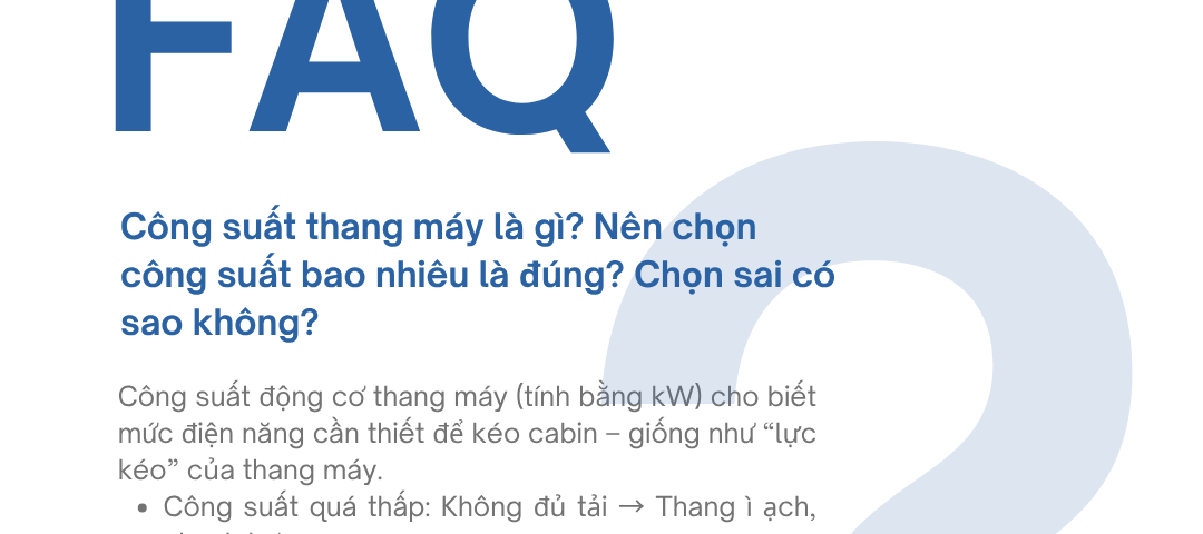 Nên chọn công suất thang máy như thế nào là đúng