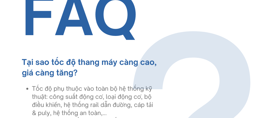 TẠI SAO TỐC ĐỘ THANG MÁY CÀNG CAO, GIÁ CÀNG TĂNG?