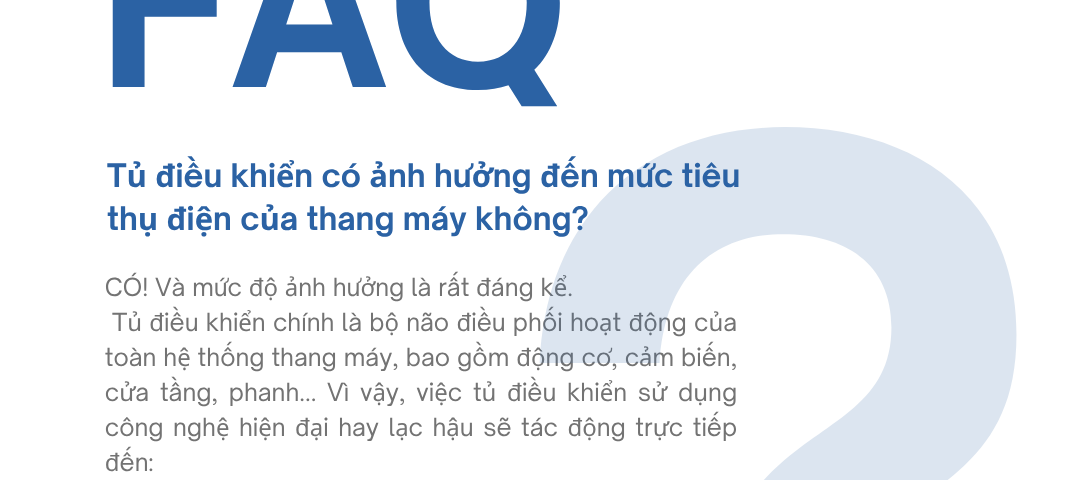 Tủ điều khiển có ảnh hưởng đến mức tiêu thụ điện của thang máy không